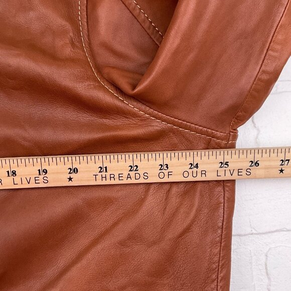 Robert Comstock Vertical Jacket Mens XLarge Brown Buttery Soft Leather Full Zip - Picture 9 of 13